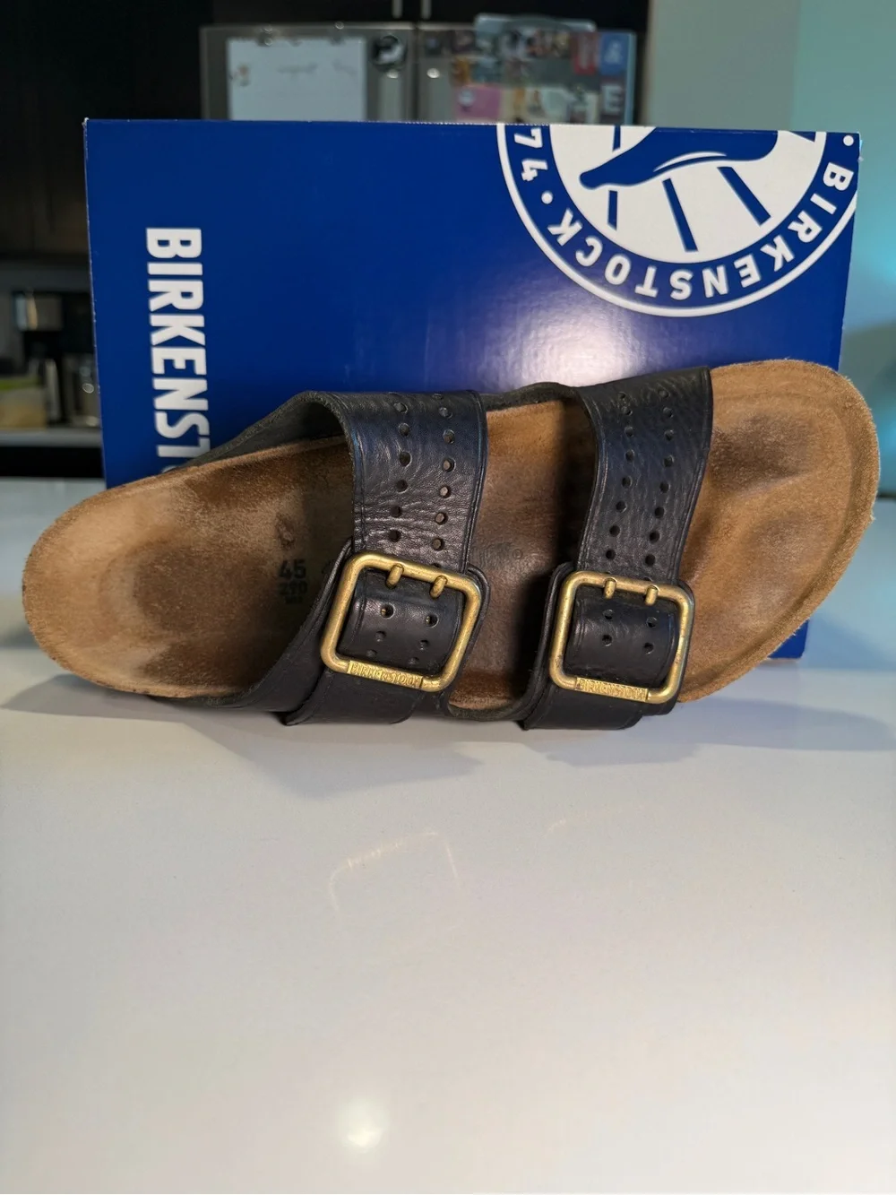 BIRKENSTOCK - Arizona Bold Gap Sandals in Black and Gold - Men’s Size EU 45